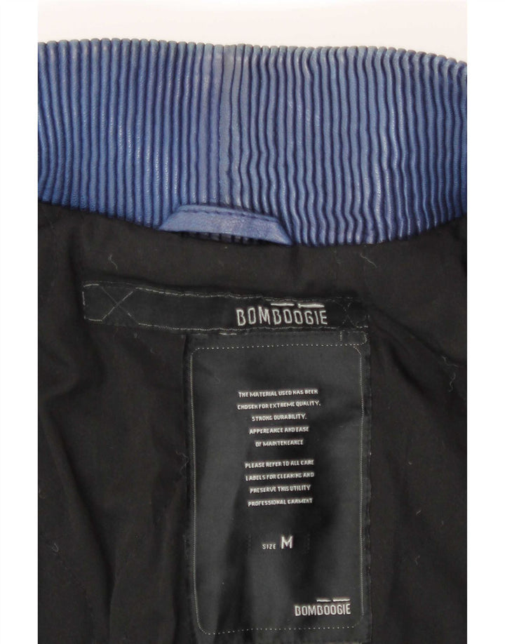 Bomboogie Dame Læderjakke UK 12 Medium Blue