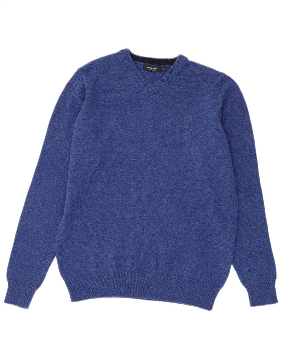 JAMES PRINGLE Mens V-Neck Jumper Sweater Medium Blue New Wool