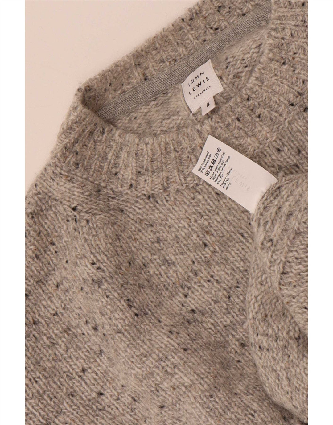John Lewis Dame sweater med rund hals DK 8 Små grå flækkede