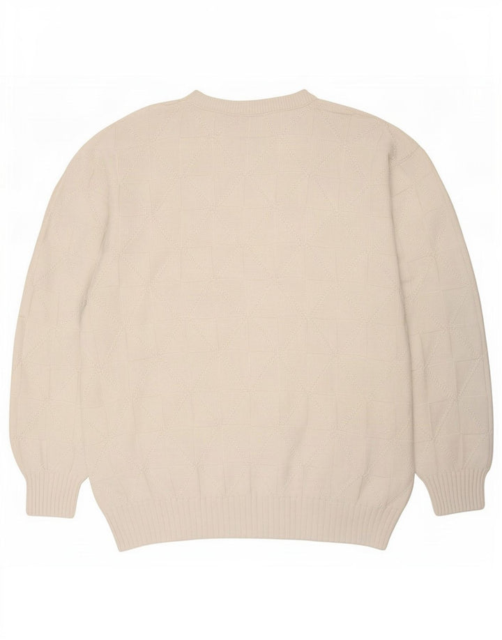 Vintage herre sweater med rund hals XL hvid