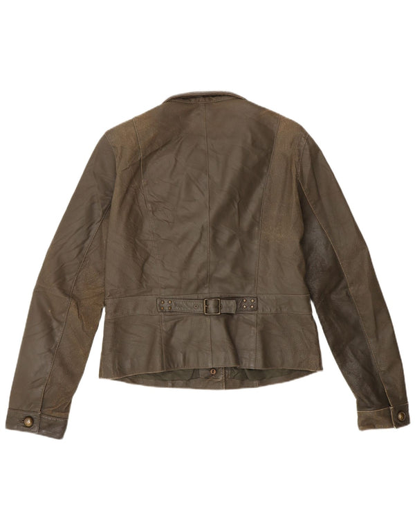 Vintage dame læderjakke IT 44 Medium Khaki