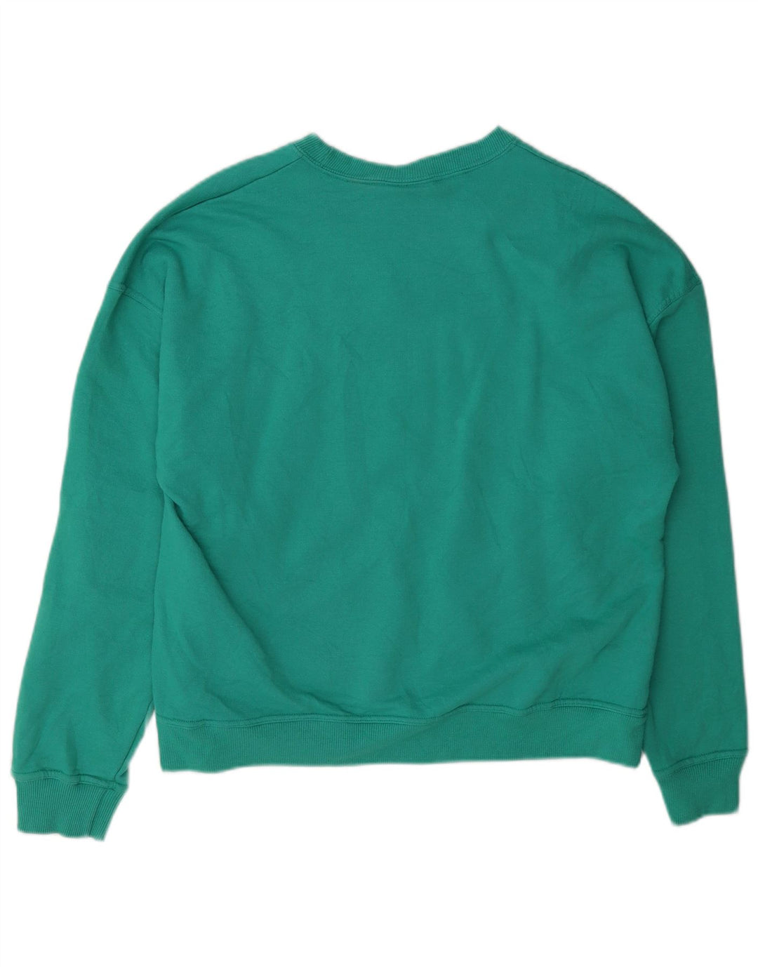 Champion Dame Grafisk Sweatshirt Jumper UK 14 Medium Grøn Bomuld