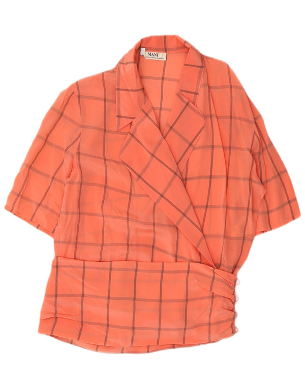 MANI Womens Crop Bluse Top IT 42 Medium Orange Ternet Acetate