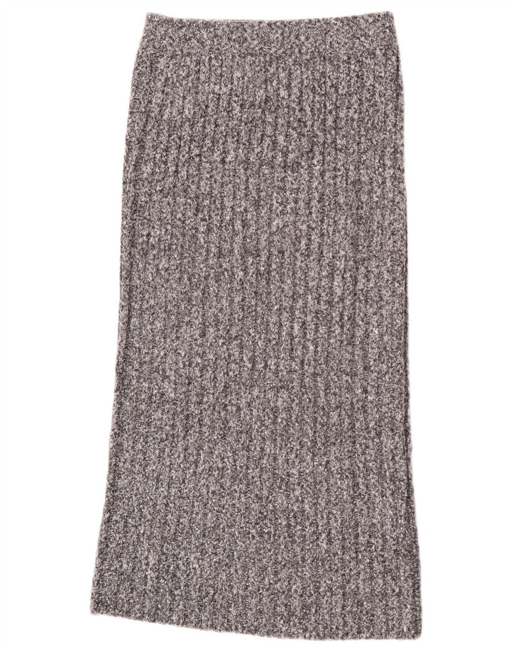 Zara Damestrik Maxi Nederdel Small W26 Grå Polyester
