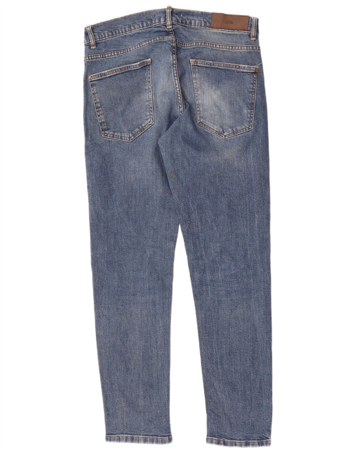 Zara Herre Slim Jeans EU 44 Large W34 L31 Blå Bomuld