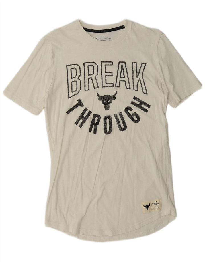 Under Armour Herre Heat Gear Grafisk T-Shirt Top Lille Hvid