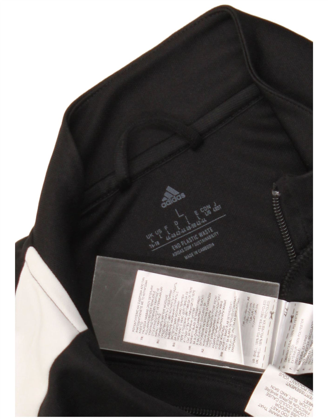 Adidas Aeroready træningsdragt topjakke til kvinder UK 16/18 Stor sort polyester