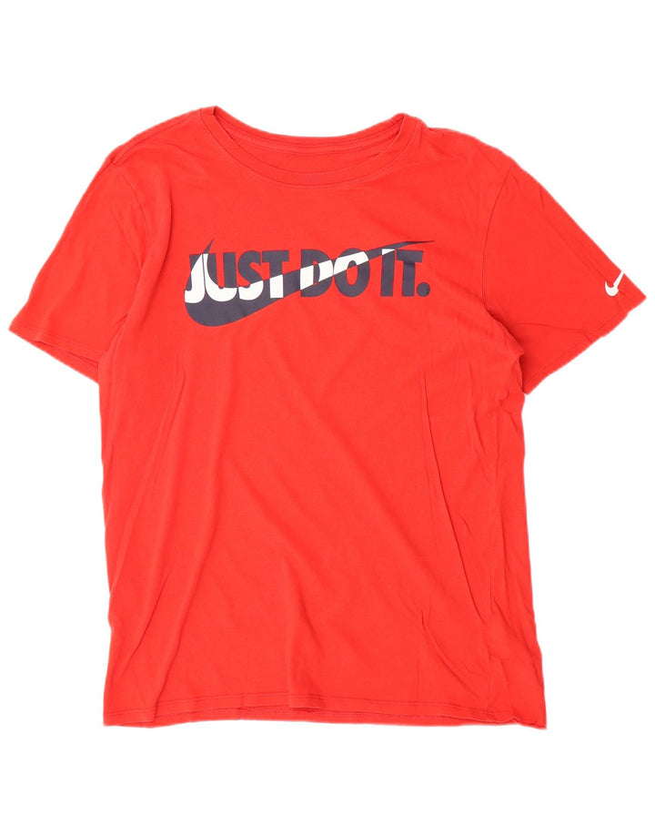 Nike Herre Athletic Cut Grafisk T-Shirt Top Medium Rød Bomuld