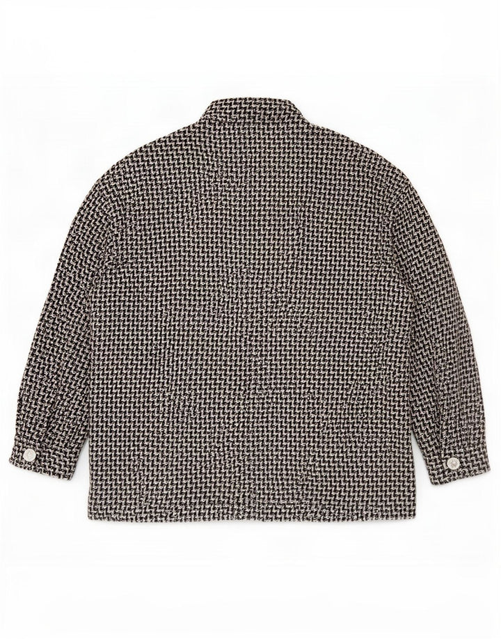 Zara Oversized bomberjakke til kvinder DK 14 Medium Sort Houndstooth Bomuld