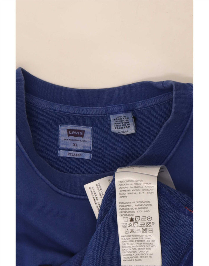 Levi's Herre Relaxed Graphic Fit Sweatshirt Jumper XL Blå Bomuld