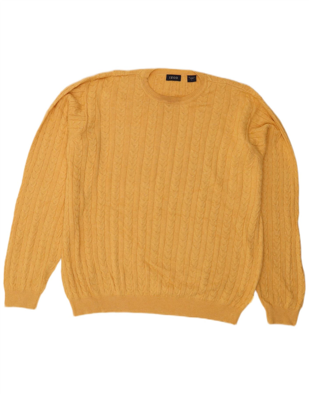 IZOD Herre sweater med rund hals, stor gul bomuld