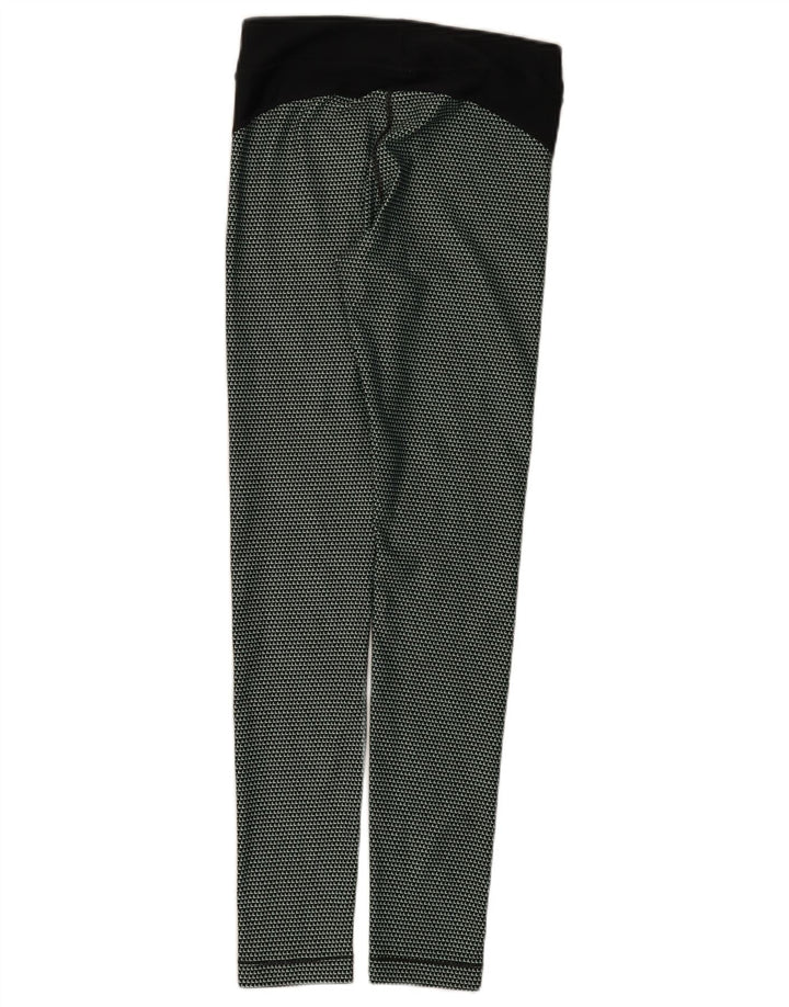 Under Armour Womens Leggings UK 10 Small Black Geometric Polyester