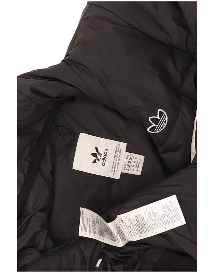 Adidas Polstret hættejakke til kvinder UK 6 XS Sort polyester