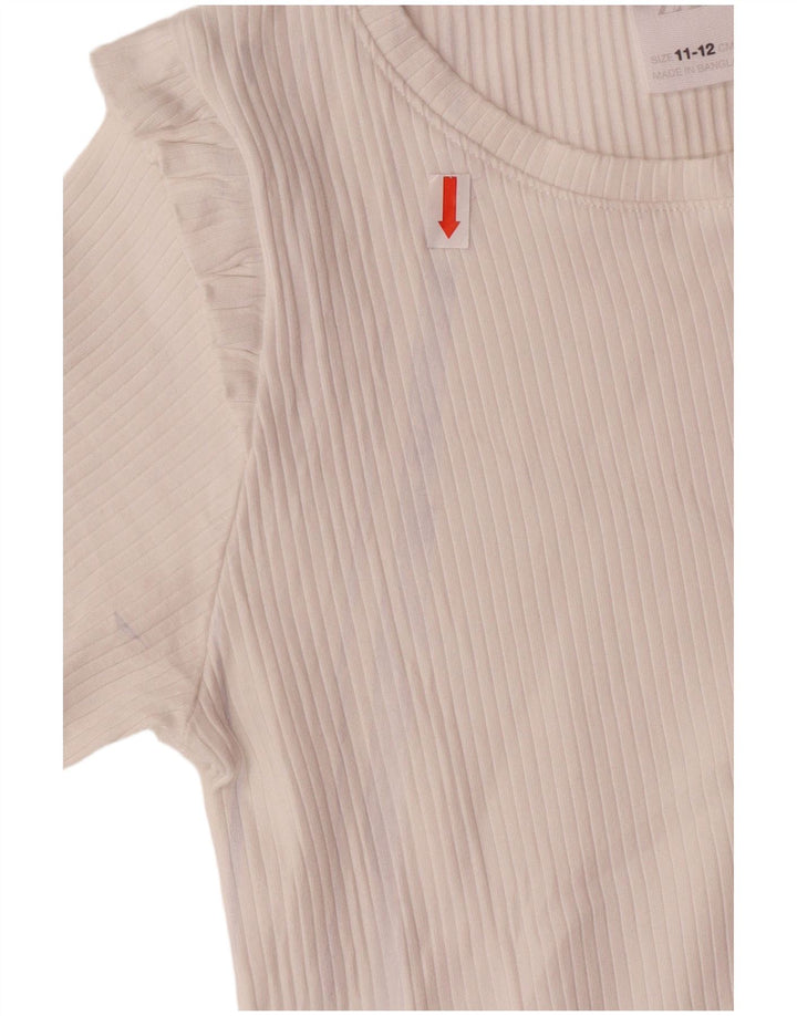 Zara Pige T-Shirt Top 11-12 År Hvid