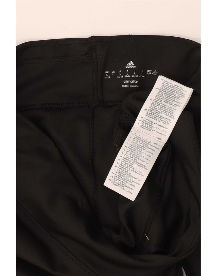 Adidas Womens Climalite Capri Leggings UK 16/18 Large Black Polyester