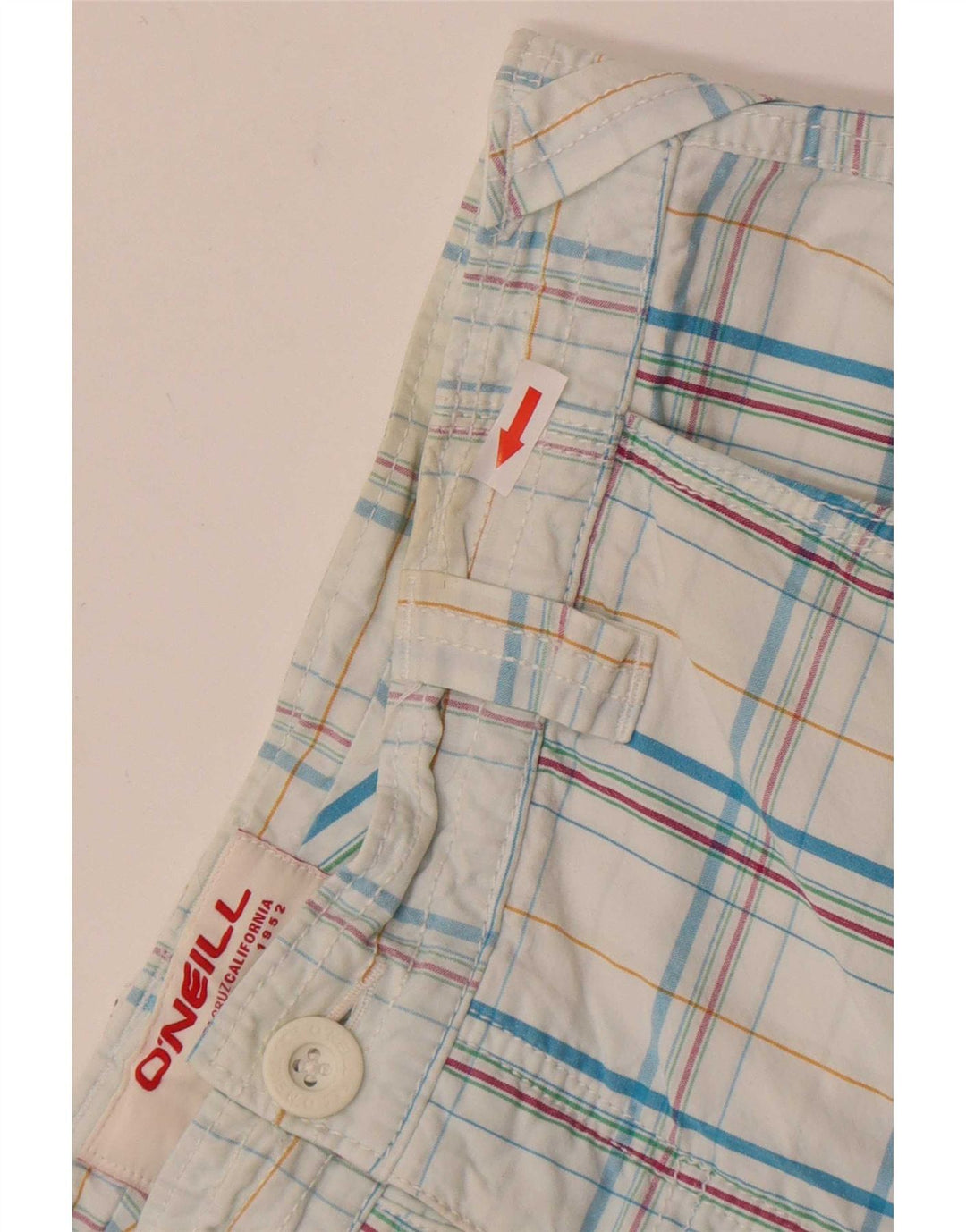 O'Neill Herre Cargo Shorts W34 store blå ternet bomuld