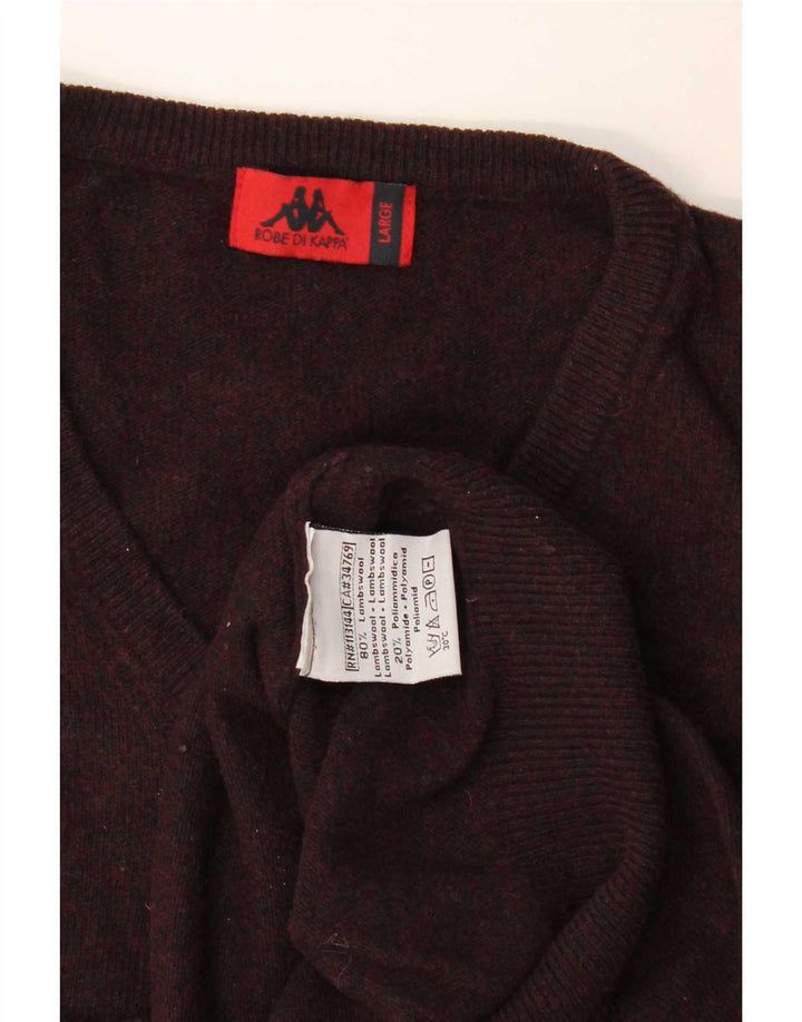 Kappa Herre V-hals sweater Stor Bourgogne lammeuld