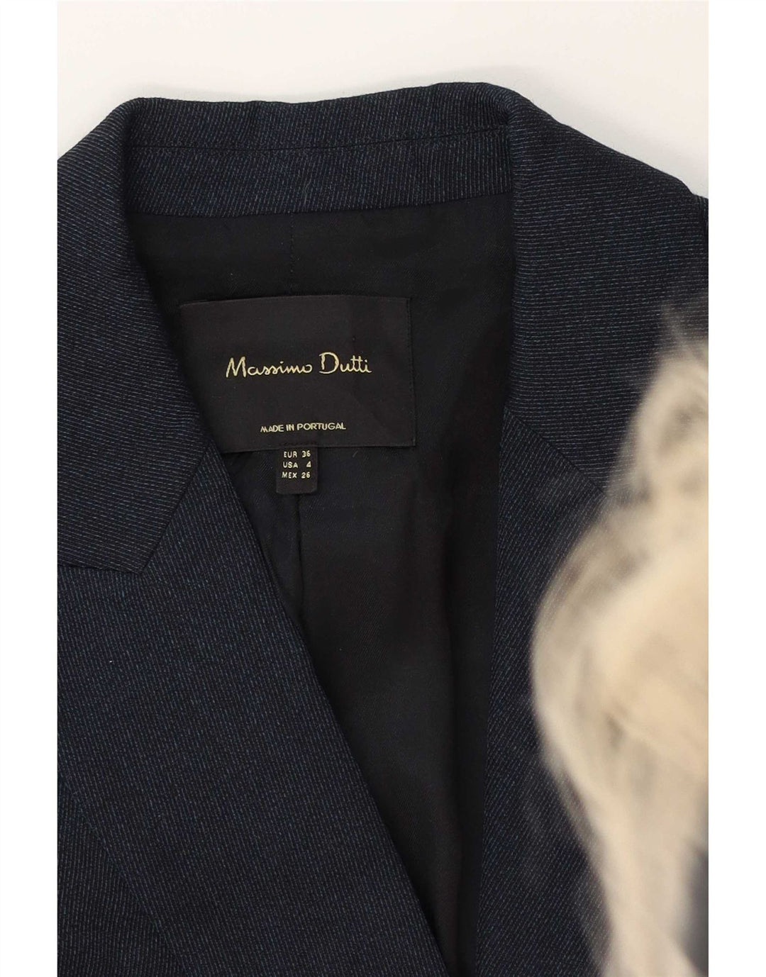 Massimo Dutti Dame 1 Knap Blazer Jakke EU 36 XS Navy Blue Viscose
