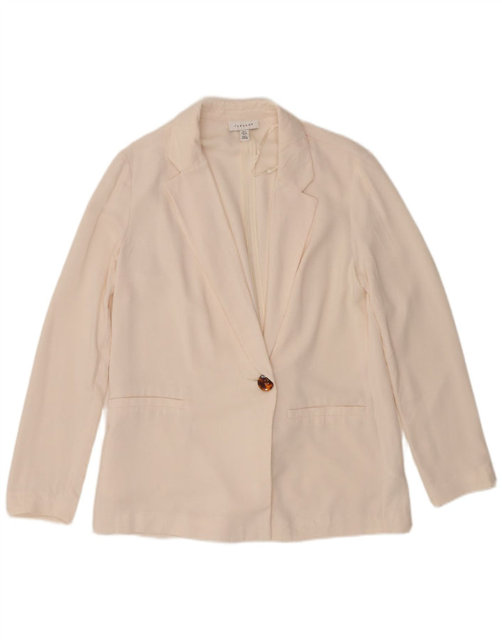 Topshop Dame 1 knap Oversized Blazer Jacket UK 8 Small Off White