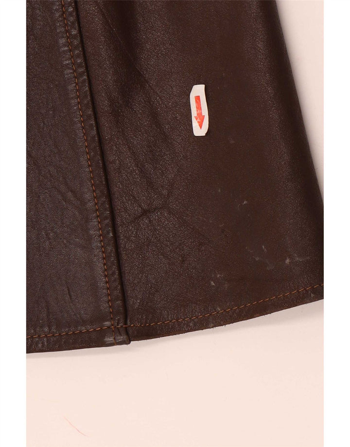Vintage læderfrakke til kvinder UK 14 Medium Brun