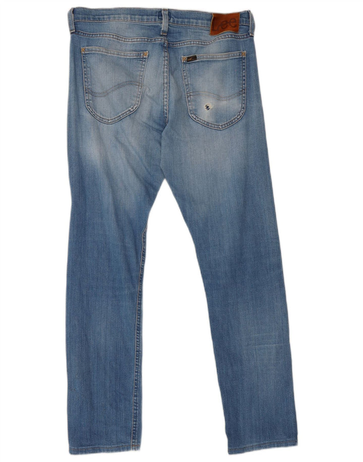Lee Herre Luke Straight Jeans W31 L29 Blå Bomuld