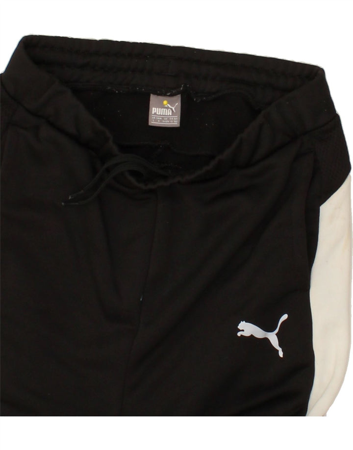 PUMA Boys Tracksuit Trousers 11-12 Years Black Colourblock Polyester Vintage Puma and Second-Hand Puma from Messina Hembry 