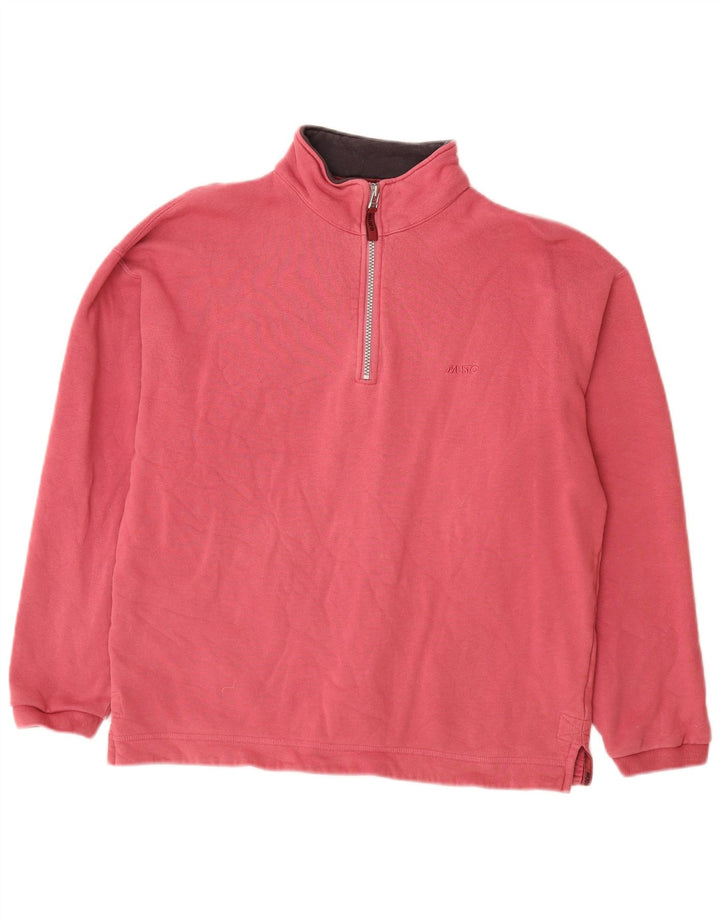 Musto Herre Performance Zip Neck Sweatshirt Jumper Small Pink Bomuld
