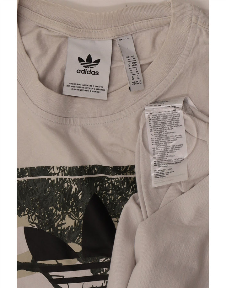 Adidas Grafisk T-shirt top til mænd Medium hvid bomuld