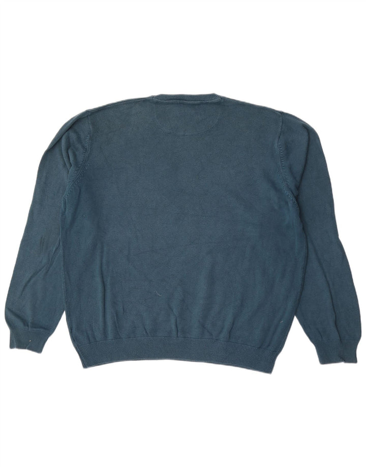 Marks & Spencer Herre Regular Fit Jumper Sweater med rund hals XL blå bomuld