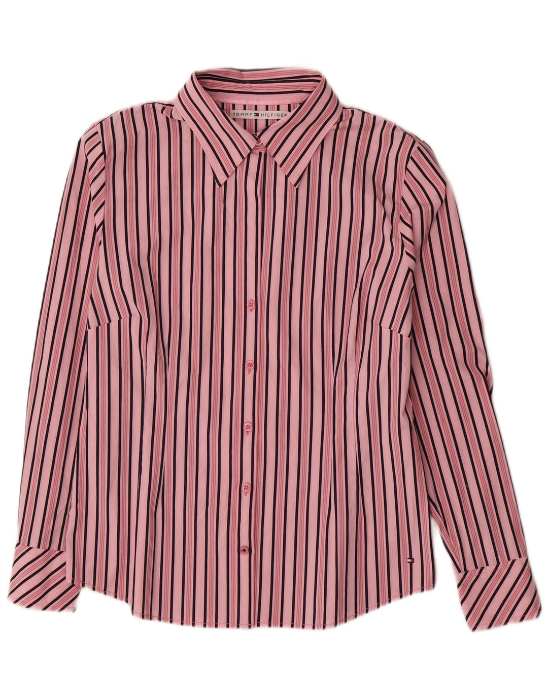 TOMMY HILFIGER Dameskjorte US 14 XL Pink Stribet Bomuld