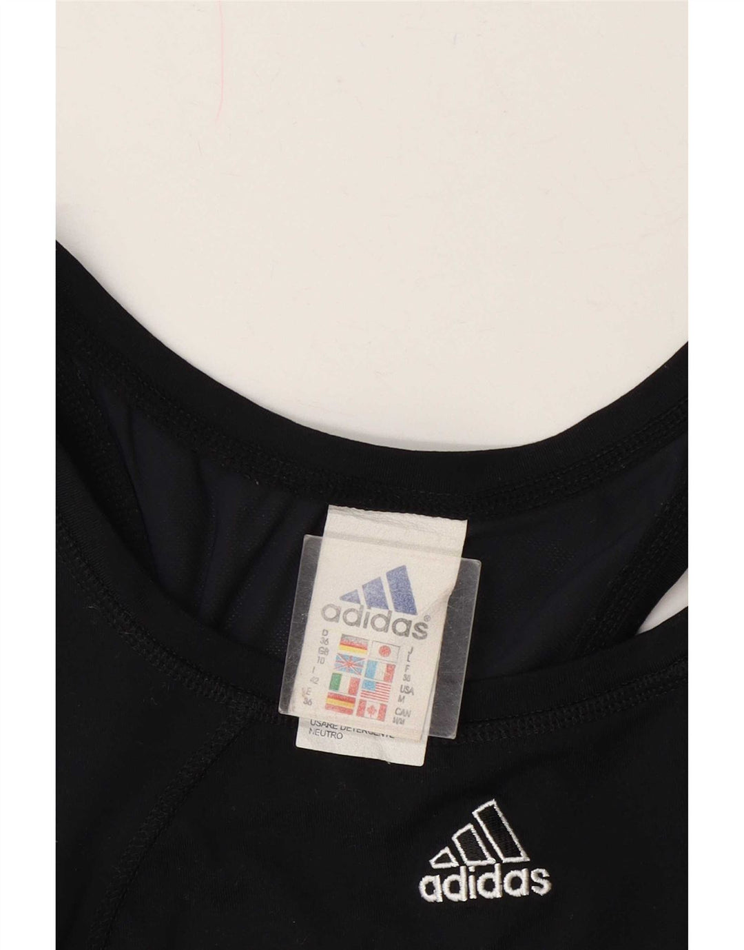 Adidas Womens Crop Vest Top UK 10 Small Black Polyamide