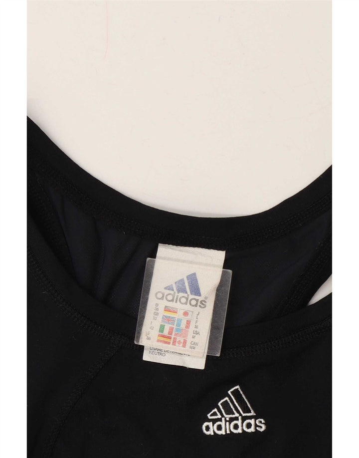 Adidas Womens Crop Vest Top UK 10 Small Black Polyamide