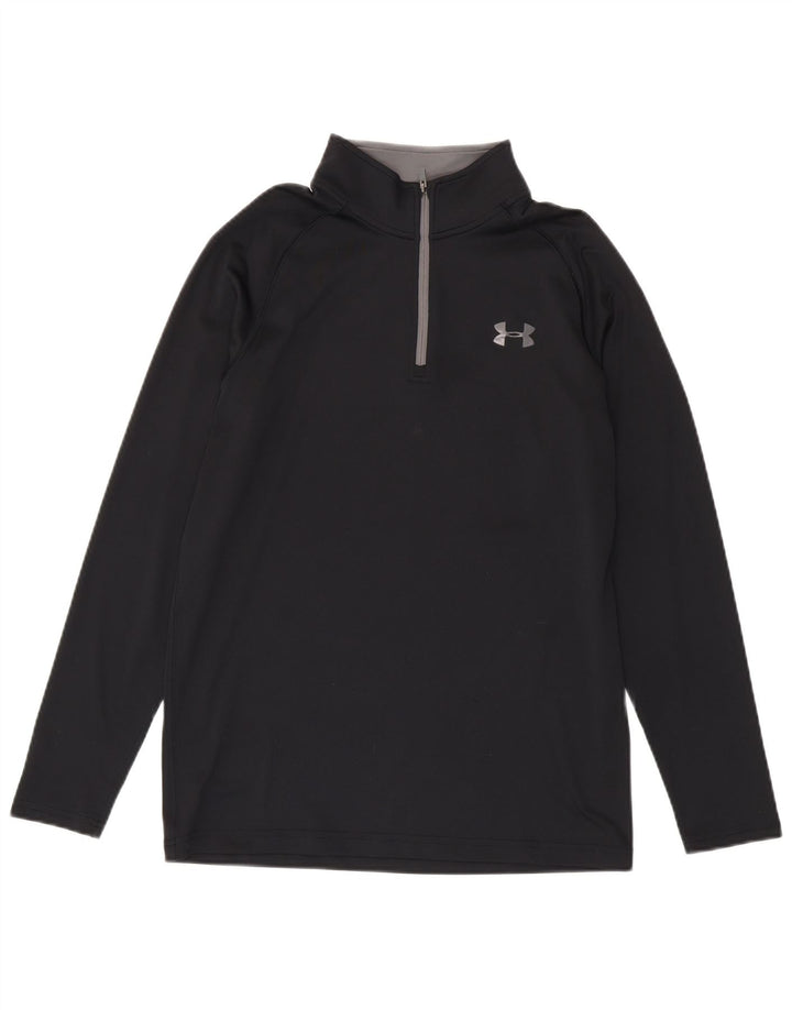 Under Armour Herre Heat Gear Zip Neck Pullover Træningsdragt Top Lille Sort