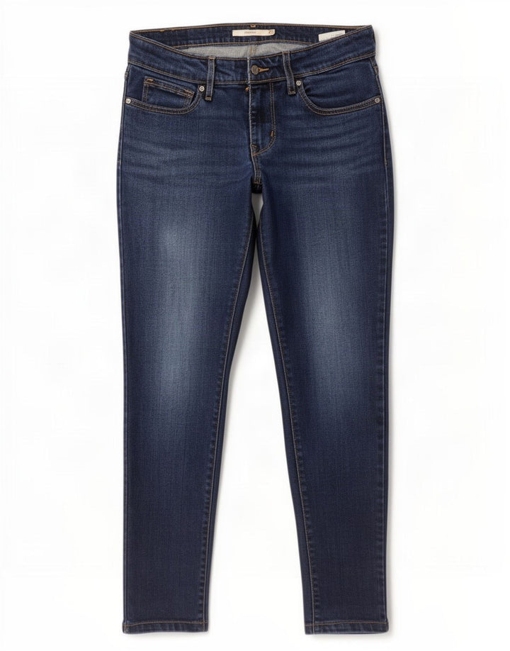 Levi's Dame 711 Skinny Jeans W27 L30 Navy Blue Lyocell
