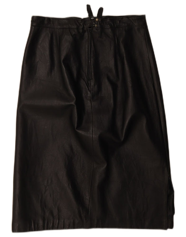 Vintage lædernederdel til kvinder W28 Medium Black
