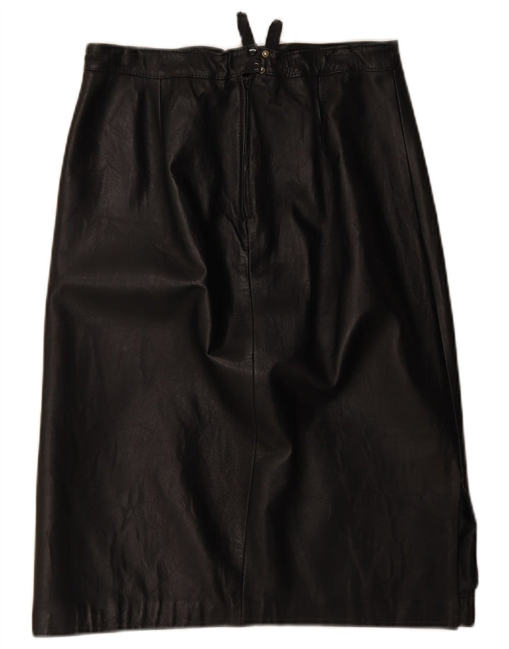 Vintage lædernederdel til kvinder W28 Medium Black