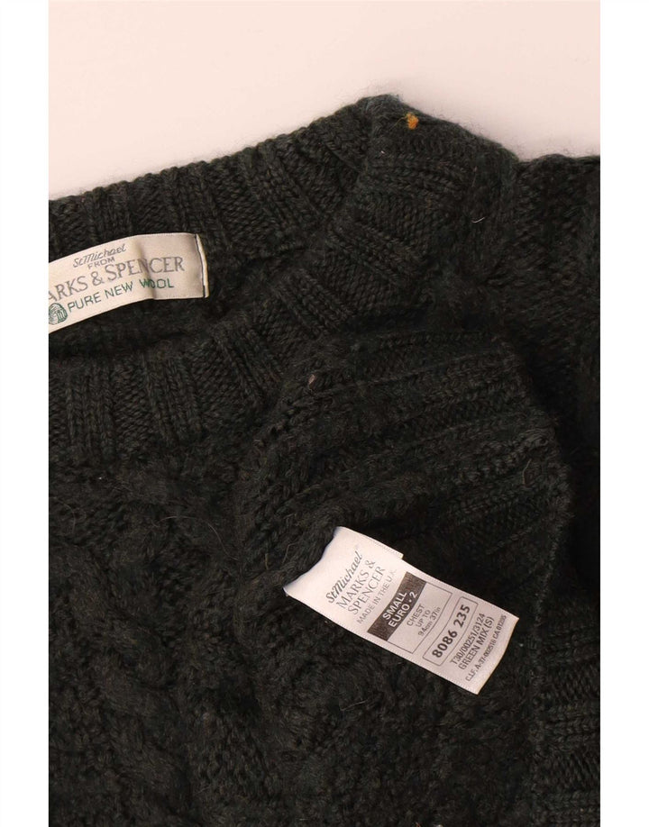 Marks & Spencer dame sweater med rund hals i overstørrelse UK 10 Lille grøn
