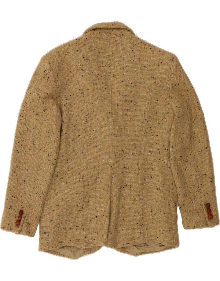 OLIVIA HASSLER Womens 3 Button Blazer Jacket IT 46 Large Beige Flecked Vintage Olivia Hassler and Second-Hand Olivia Hassler from Messina Hembry 
