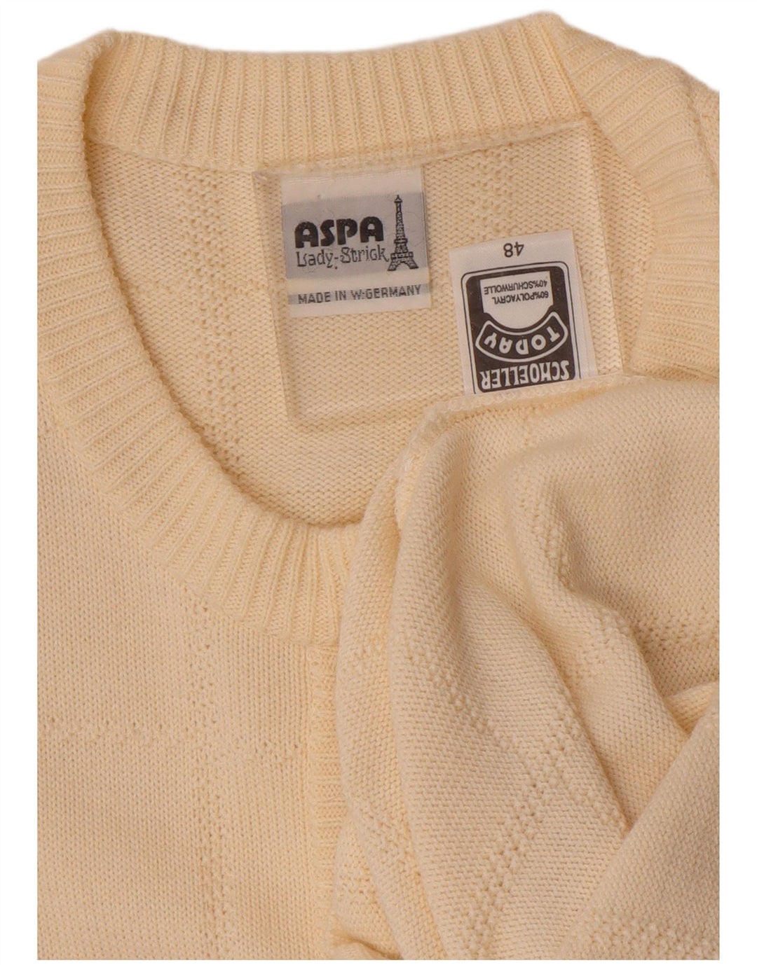 Aspa Dame Cardigan Sweater EU 48 2XL Beige Polyacryl