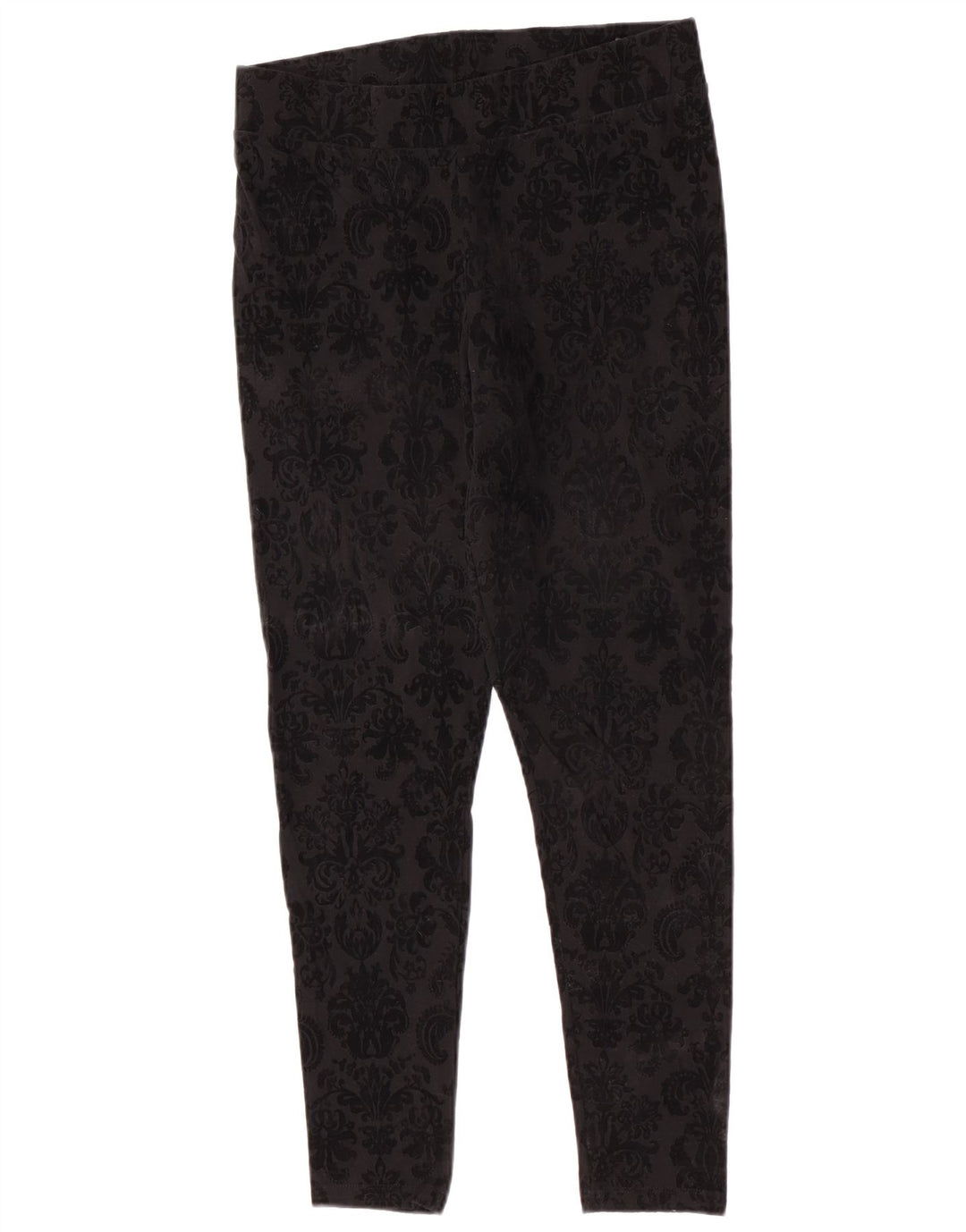 Marks & Spencer Womens Leggings UK 14 Medium Black Paisley Cotton