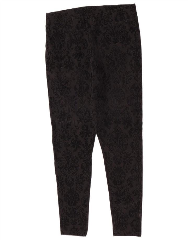 Marks & Spencer Womens Leggings UK 14 Medium Black Paisley Cotton