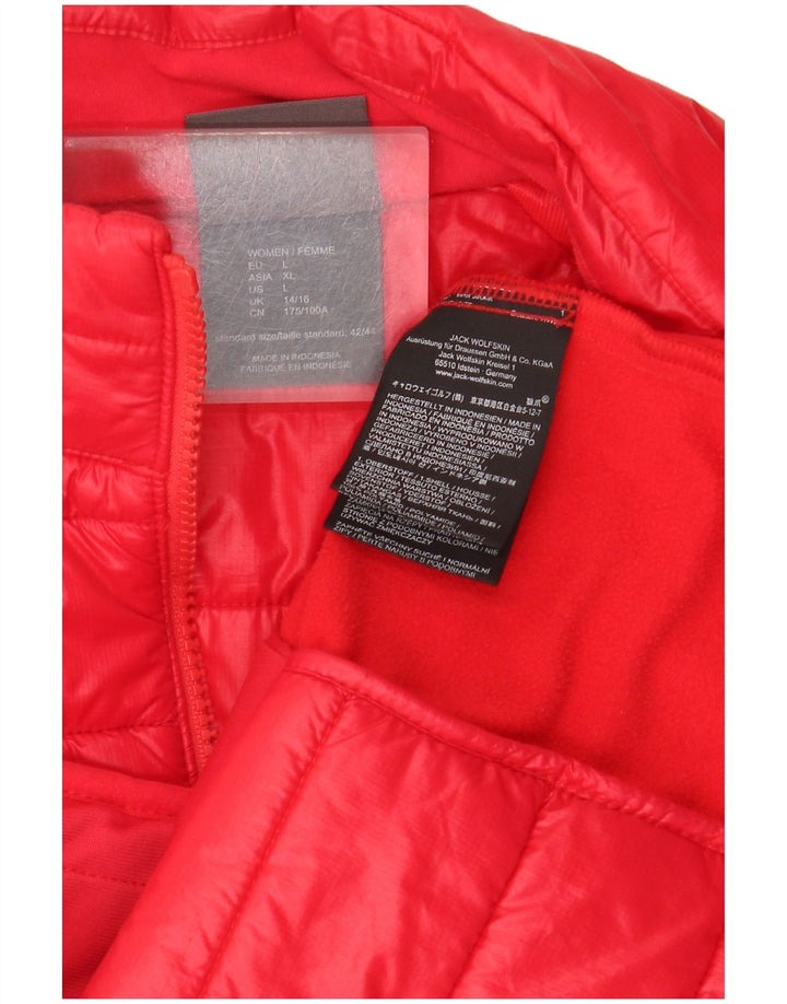 Jack Wolfskin Dame træningsdragt Topjakke UK 16 Stor rød polyamid
