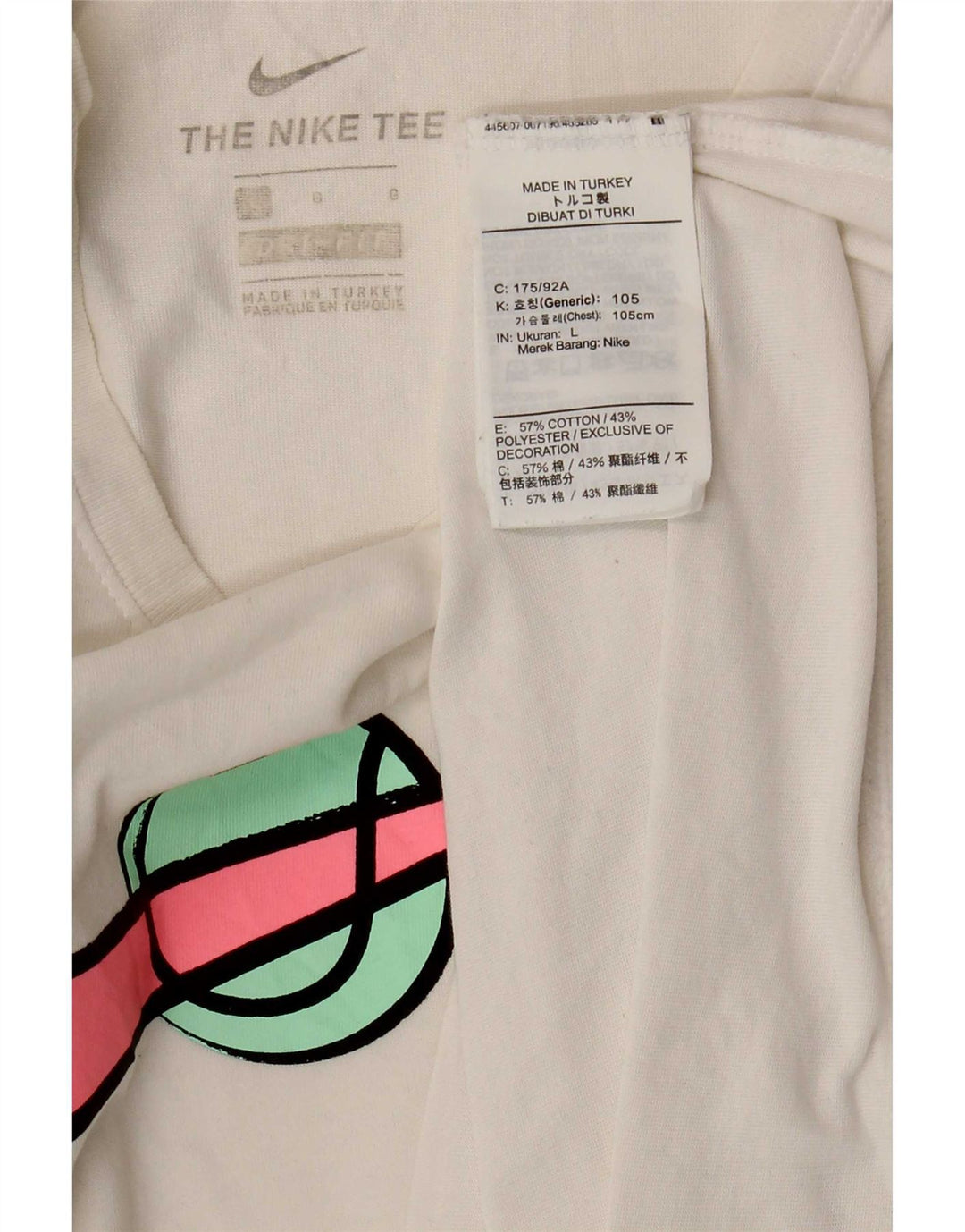 Nike grafisk T-shirt top til mænd, stor hvid bomuld