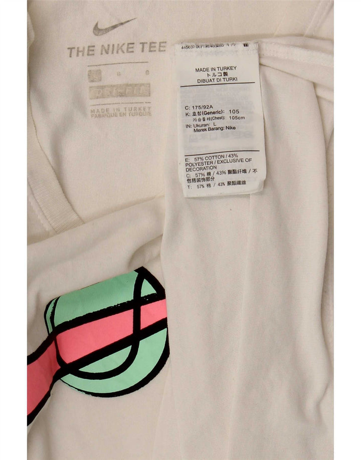 Nike grafisk T-shirt top til mænd, stor hvid bomuld