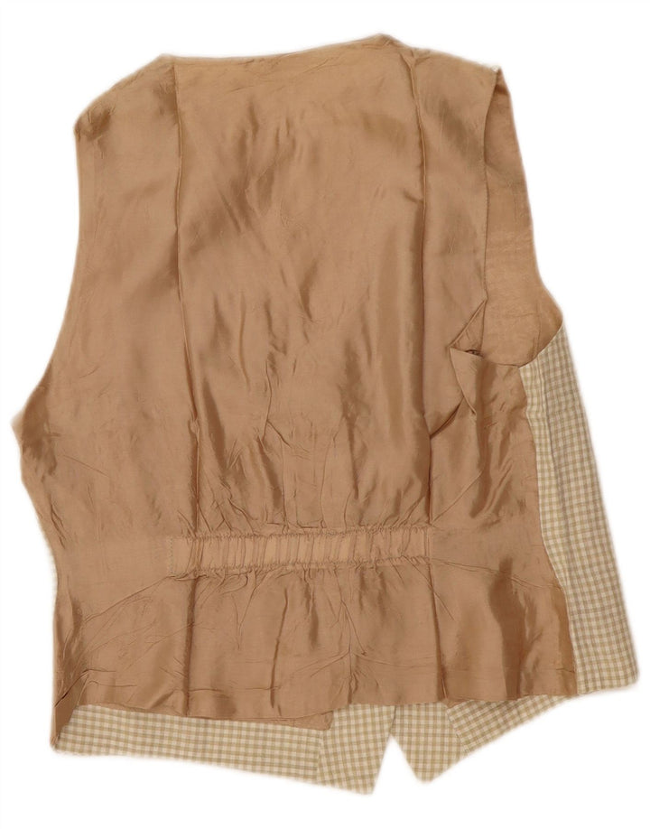 Vintage damevest UK 12 Medium Beige Gingham