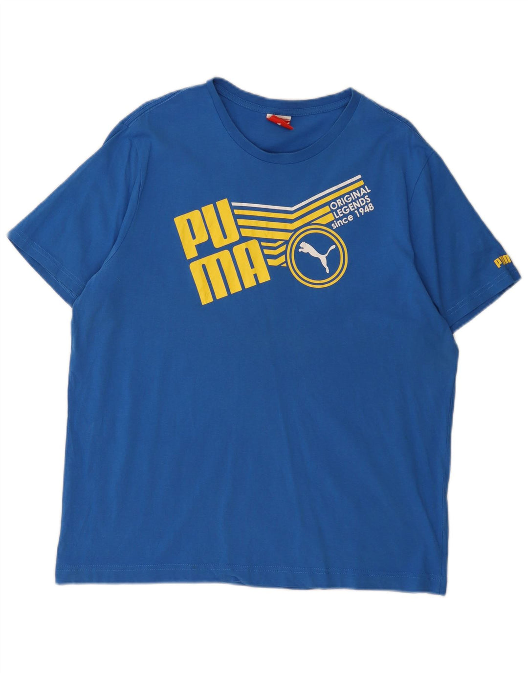PUMA Grafisk T-shirt top til mænd XL Blå