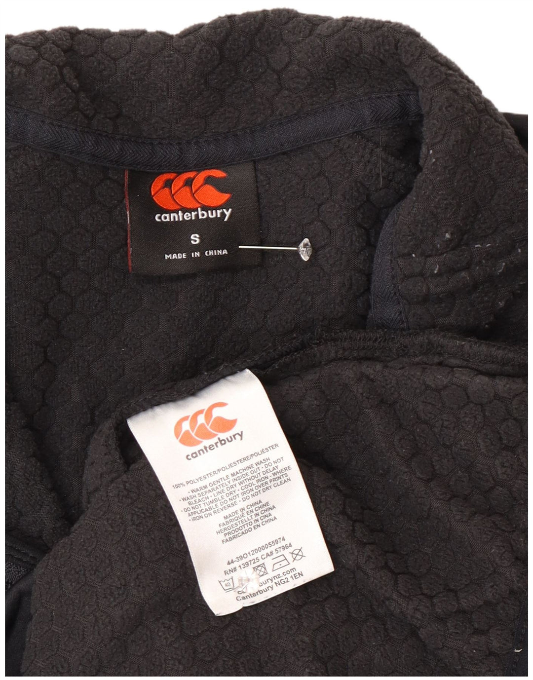 Canterbury Sweatshirt med lynlås til mænd, lille sort polyester