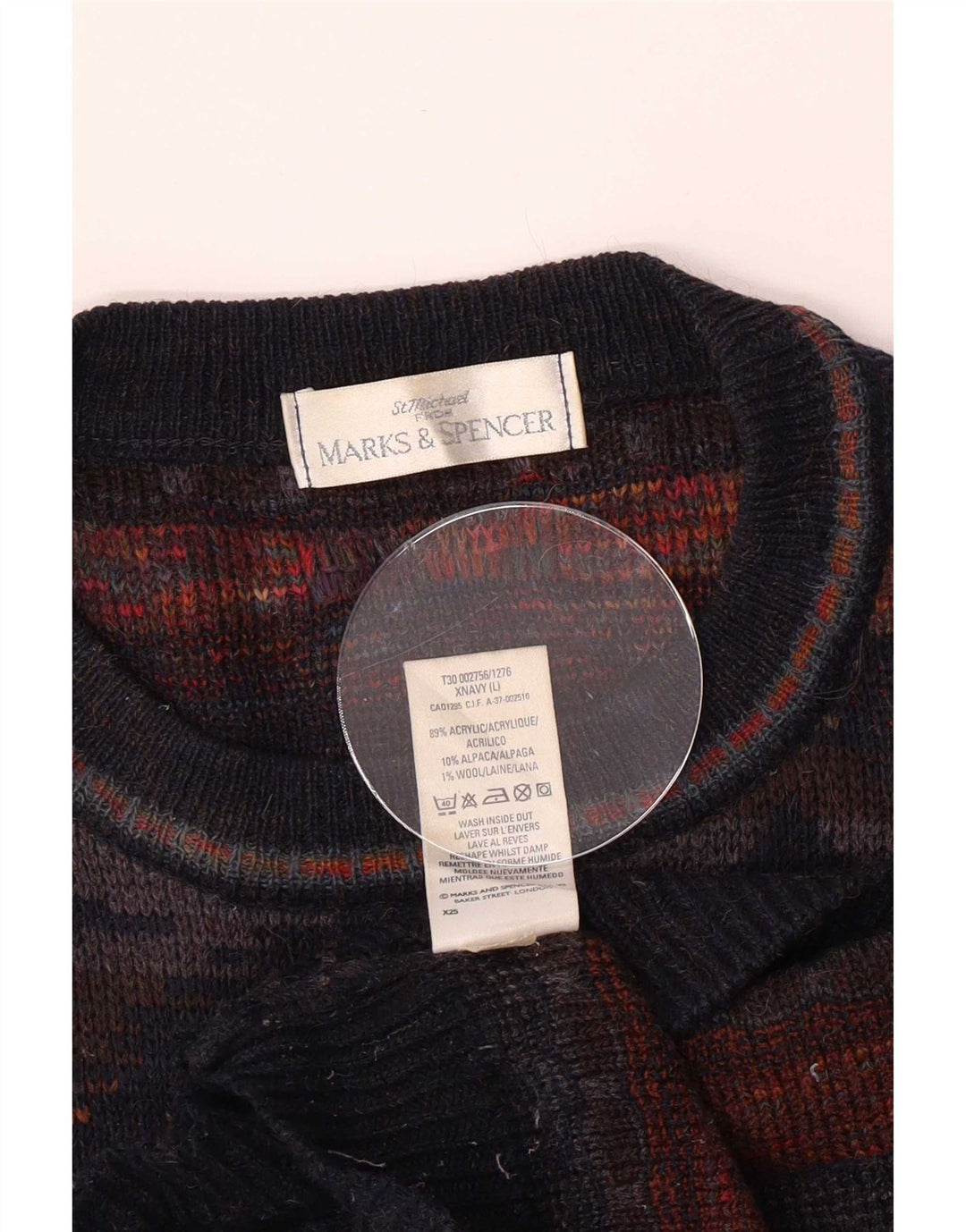 Marks & Spencer Herre Boat Neck Jumper Sweater Stor Flerfarvet