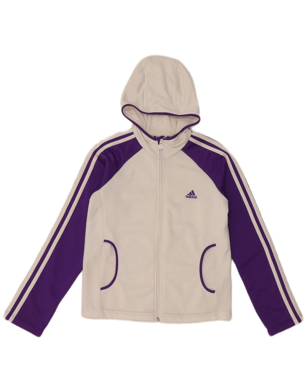 Adidas hættetrøje med lynlås til piger 11-12 år Hvid Colourblock Polyester