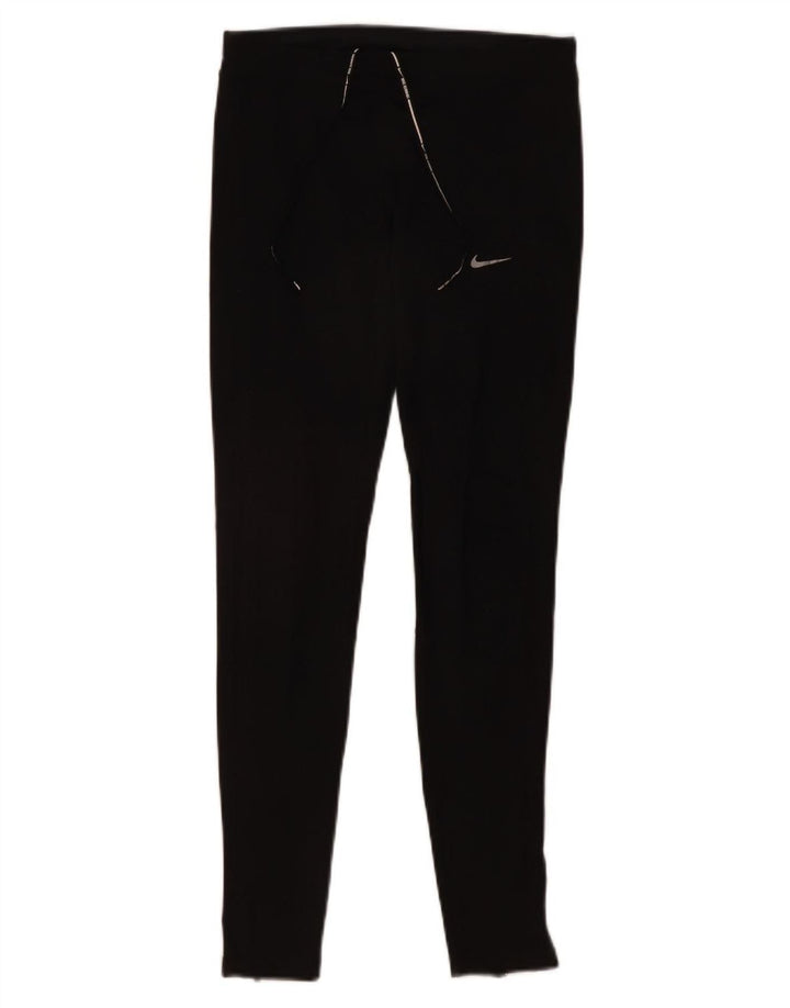 Nike Dame Dri Fit Leggings UK 10 Small Black Polyester